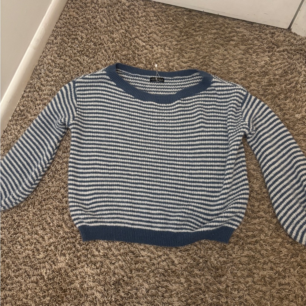 Striped Blue and White Women's Sweater